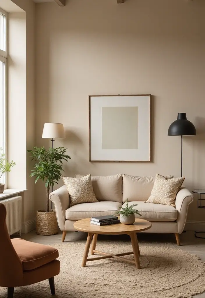 28 Beige Colour Living Room Ideas That Feel Warm and Subtle - 8. Vintage Finds for Unique Charm