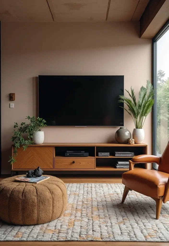 28 Colorful Furniture Living Room Ideas That Feel Eclectic and Bold - 13. Unique Media Consoles