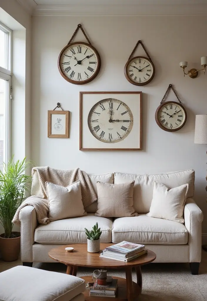28 Colorful Furniture Living Room Ideas That Feel Eclectic and Bold - 25. Whimsical Clock Designs