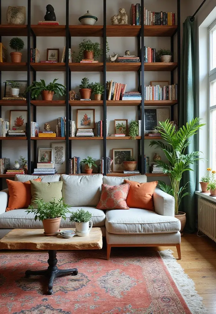 28 Colorful Furniture Living Room Ideas That Feel Eclectic and Bold - 4. Colorful Bookshelves