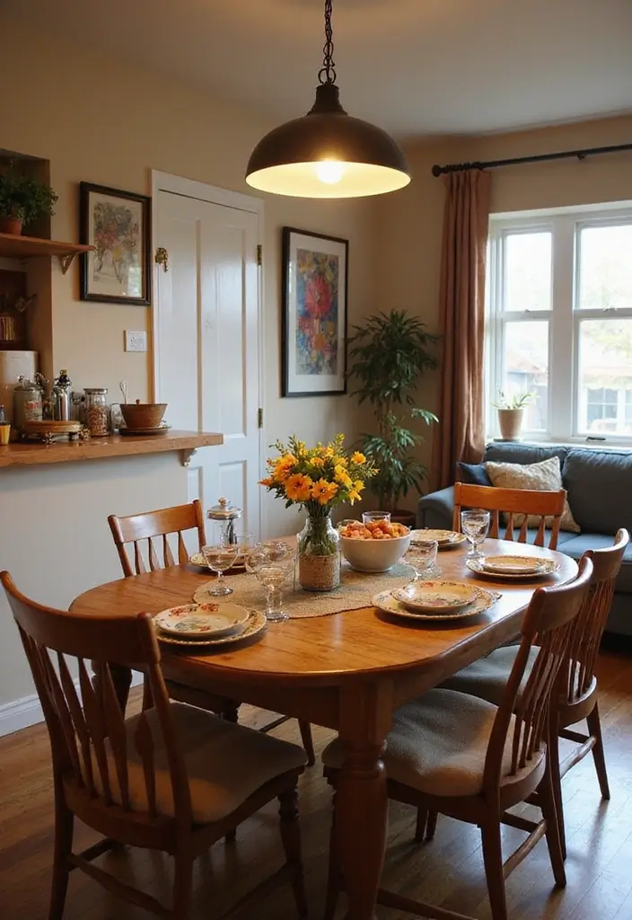 28 Cozy Living Room and Kitchen Ideas That Feel Connected and Warm - 17. Cozy Dining Areas