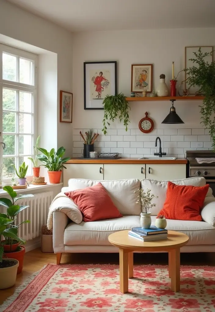 28 Cozy Living Room and Kitchen Ideas That Feel Connected and Warm - 23. A Touch of Whimsy