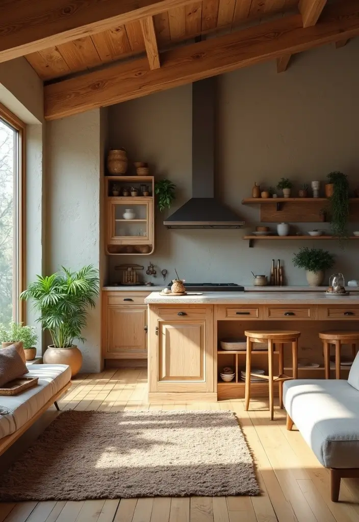 28 Cozy Living Room and Kitchen Ideas That Feel Connected and Warm - 7. Natural Elements