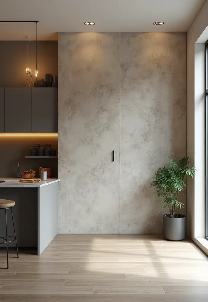 28 Kitchen and Living Room Partition Ideas That Define Space Beautifully - 18. Textured Wall Panels