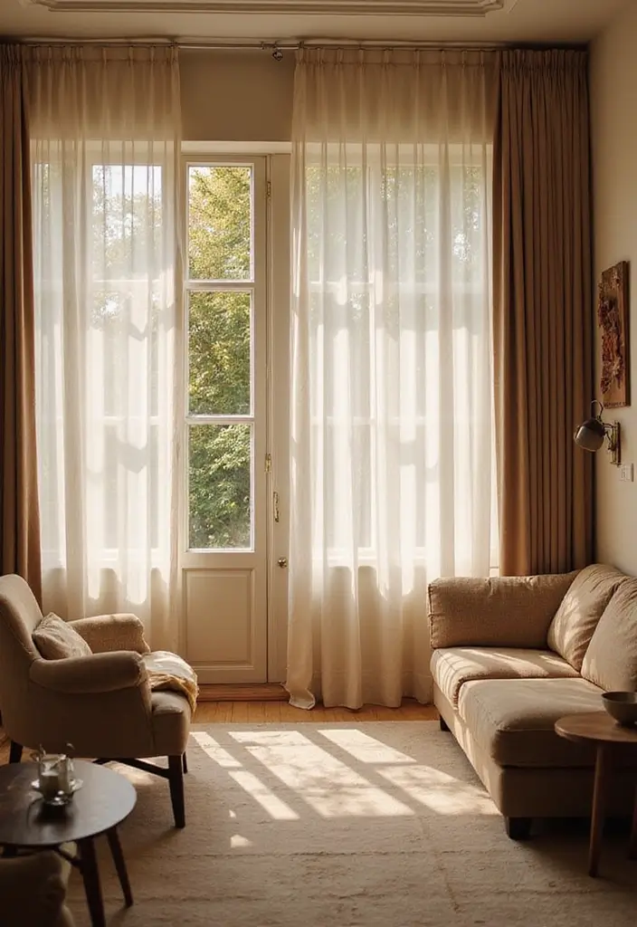 28 Kitchen and Living Room Partition Ideas That Define Space Beautifully - 6. Artistic Curtain Dividers