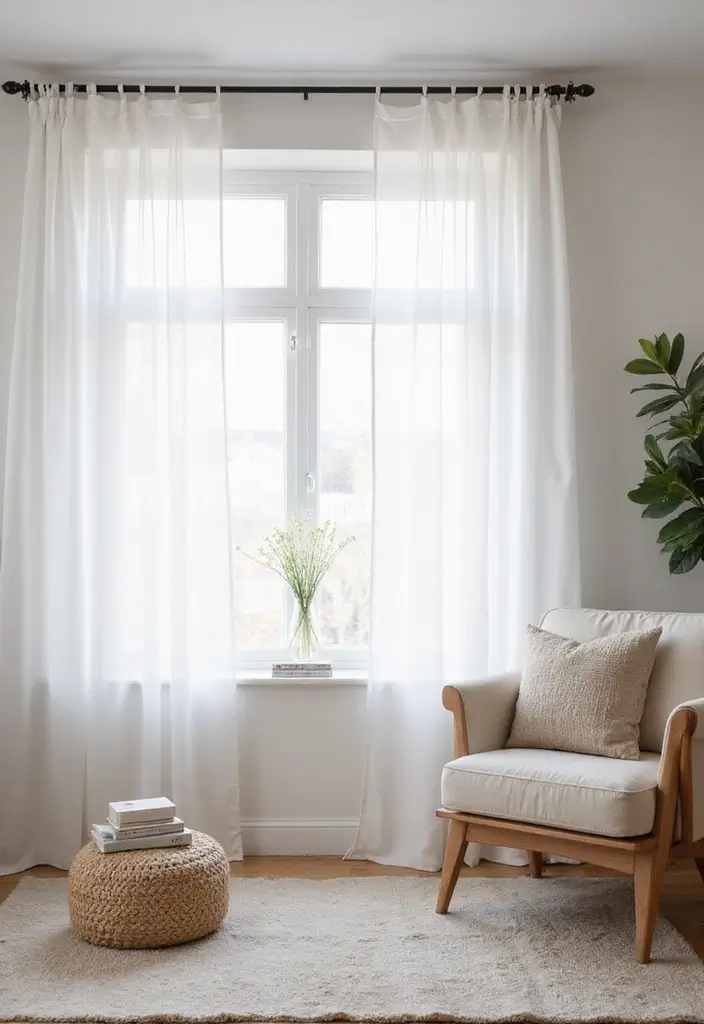 28 Living Room Inspo Modern Ideas That Are Minimal and Trendy - 10. Simple Window Treatments