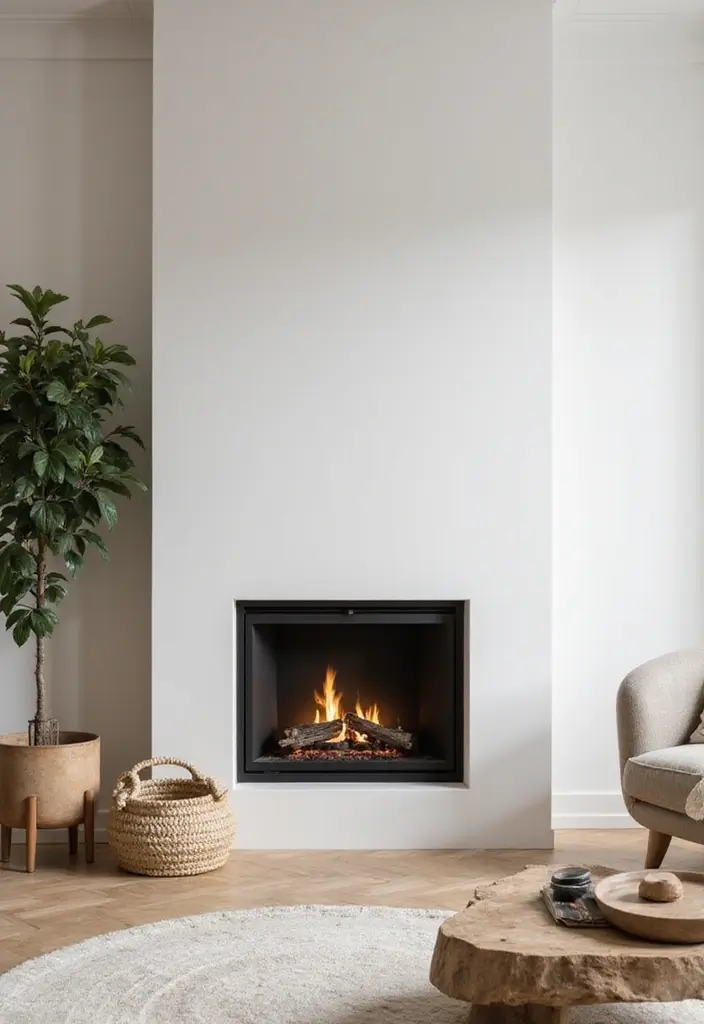 28 Living Room Inspo Modern Ideas That Are Minimal and Trendy - 26. Minimalist Fireplace