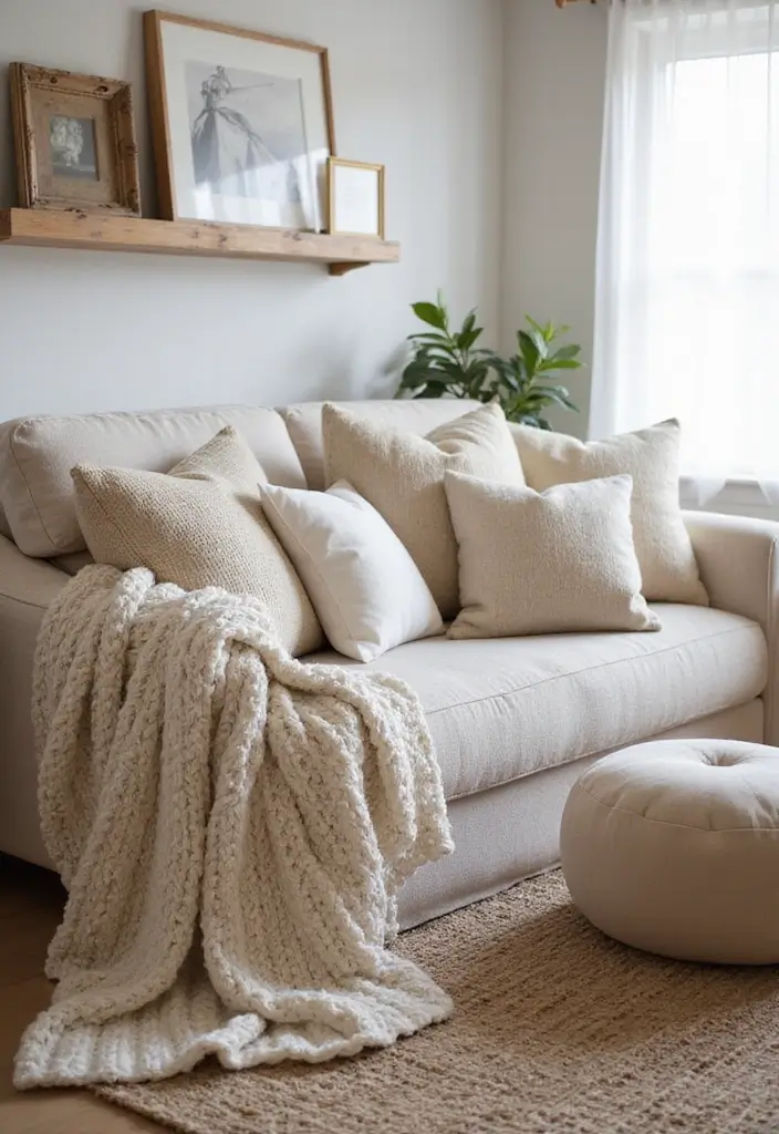 28 Living Room Inspo Modern Ideas That Are Minimal and Trendy - 7. Cozy Textiles