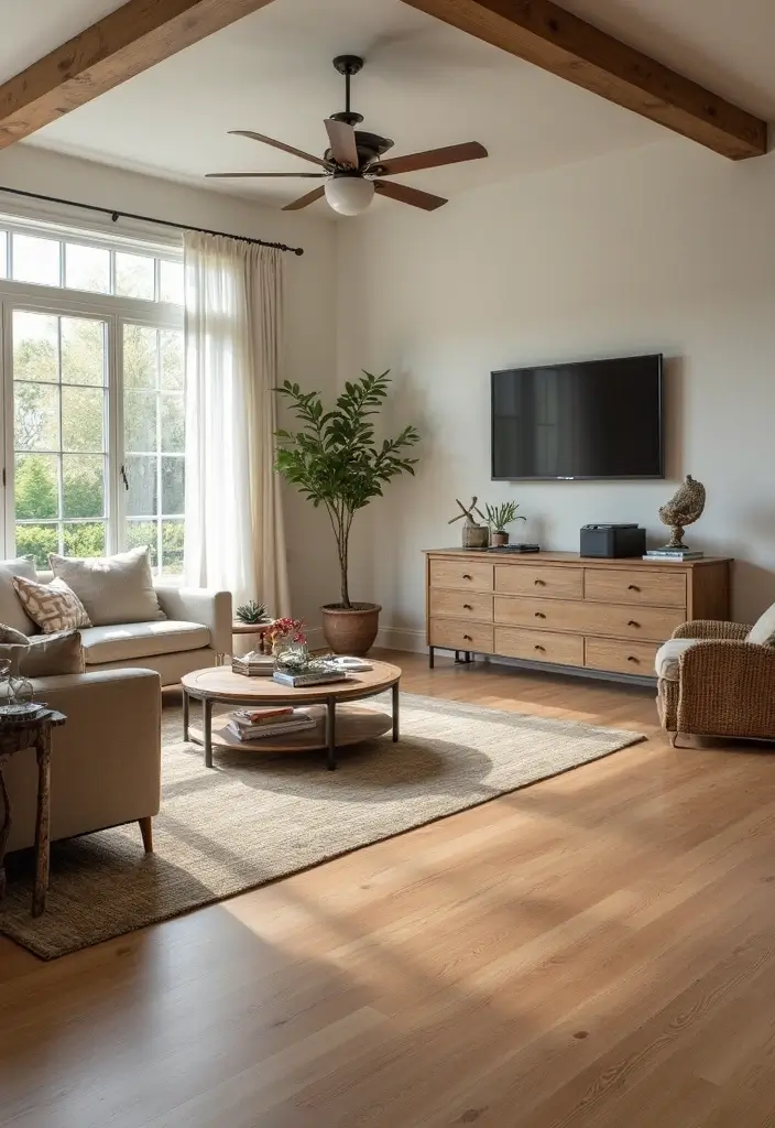 28 Living Room Large Space Ideas That Feel Open and Inviting - 25. Choose Practical Flooring