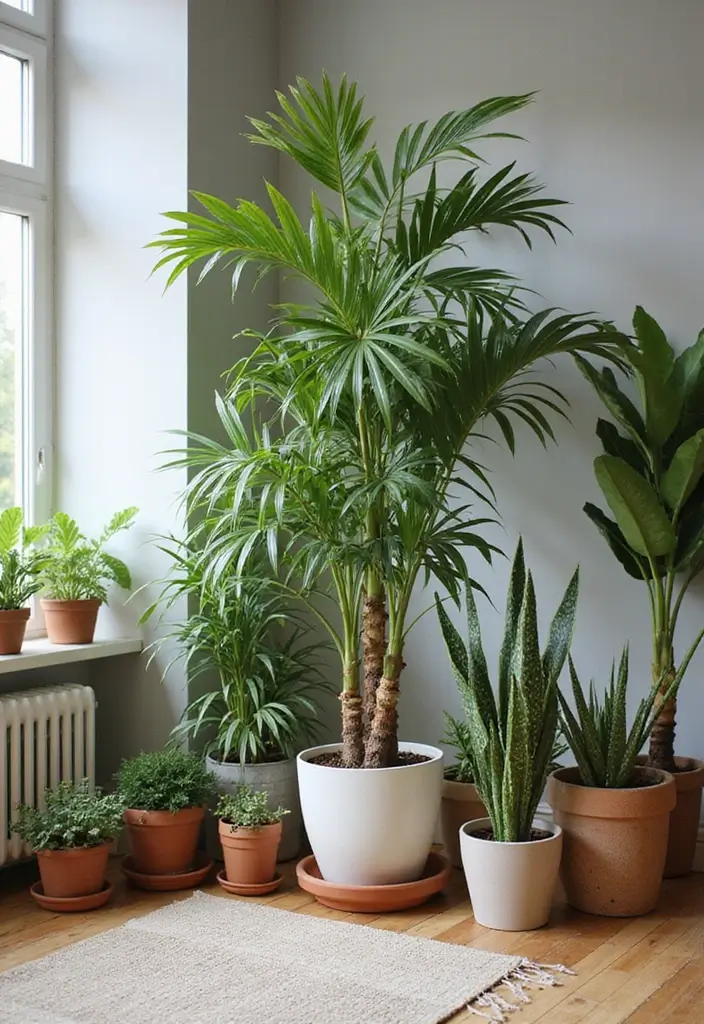 28 Living Room Large Space Ideas That Feel Open and Inviting - 6. Incorporate Greenery