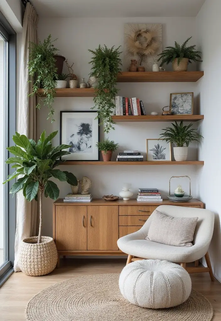 28 Living Room Partition Ideas That Define Space Beautifully - 10. Open Shelving for Style and Function