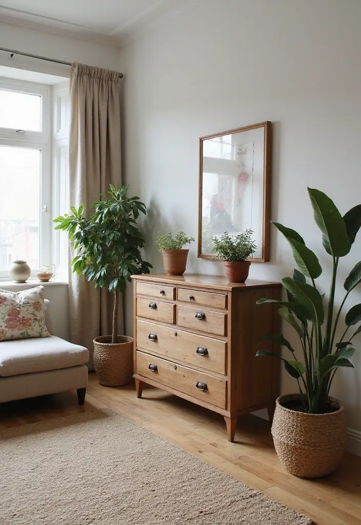 28 Living Room Partition Ideas That Define Space Beautifully - 14. Repurposed Furniture as Dividers