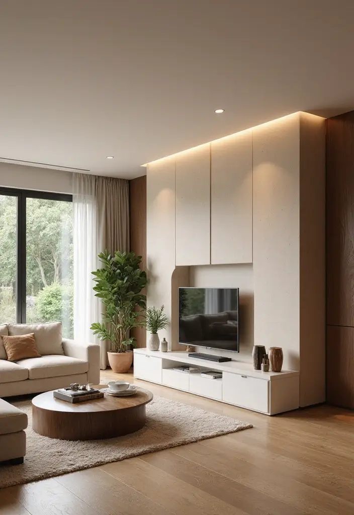 28 Living Room Partition Ideas That Define Space Beautifully - 19. Curved Partitions for Softness