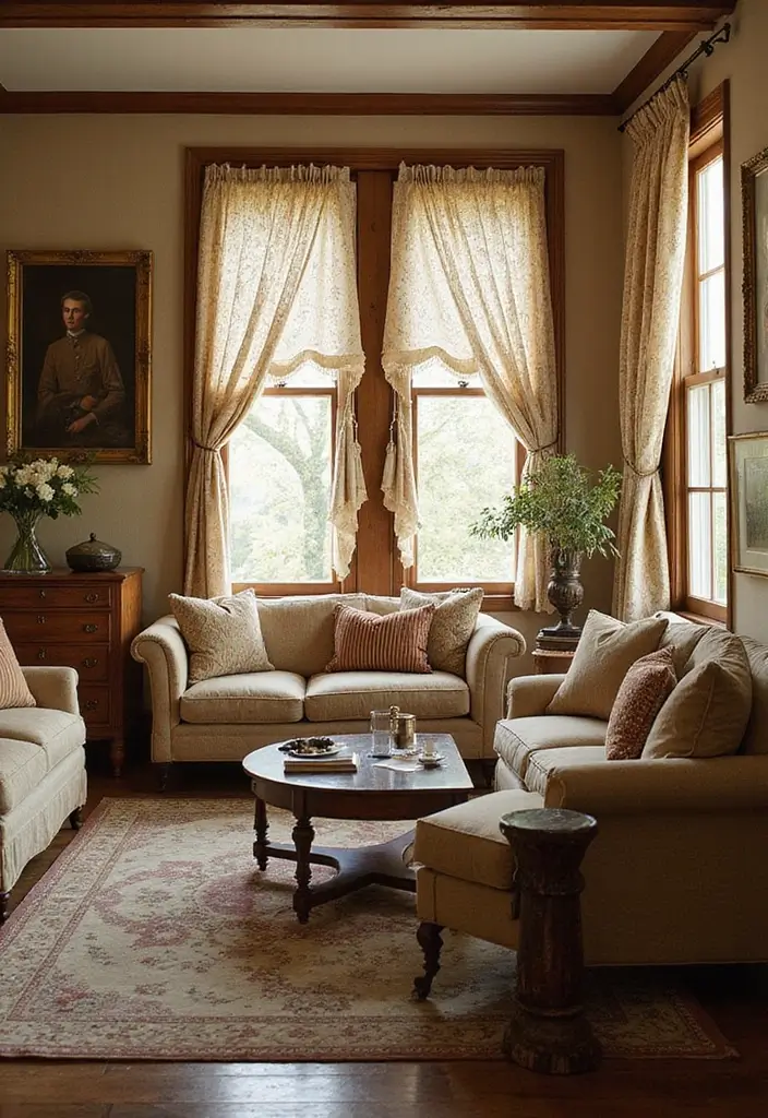 28 Living Room Partition Ideas That Define Space Beautifully - 28. Vintage Fabric Screens