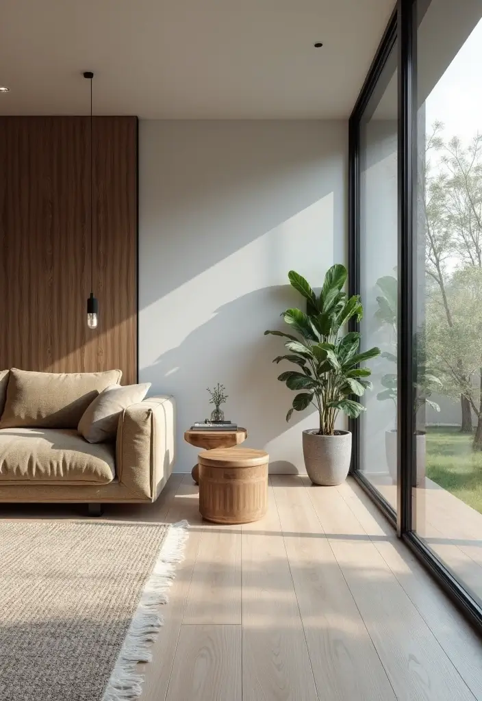 28 Living Room Partition Ideas That Define Space Beautifully - 5. Glass Partitions for Open Feel