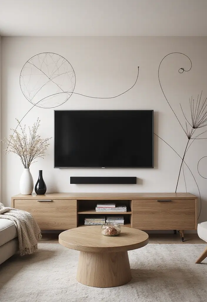 28 Living Room TV Wall Design Ideas That Look Stylish and Clean - 21. Creative Wallpaper Designs