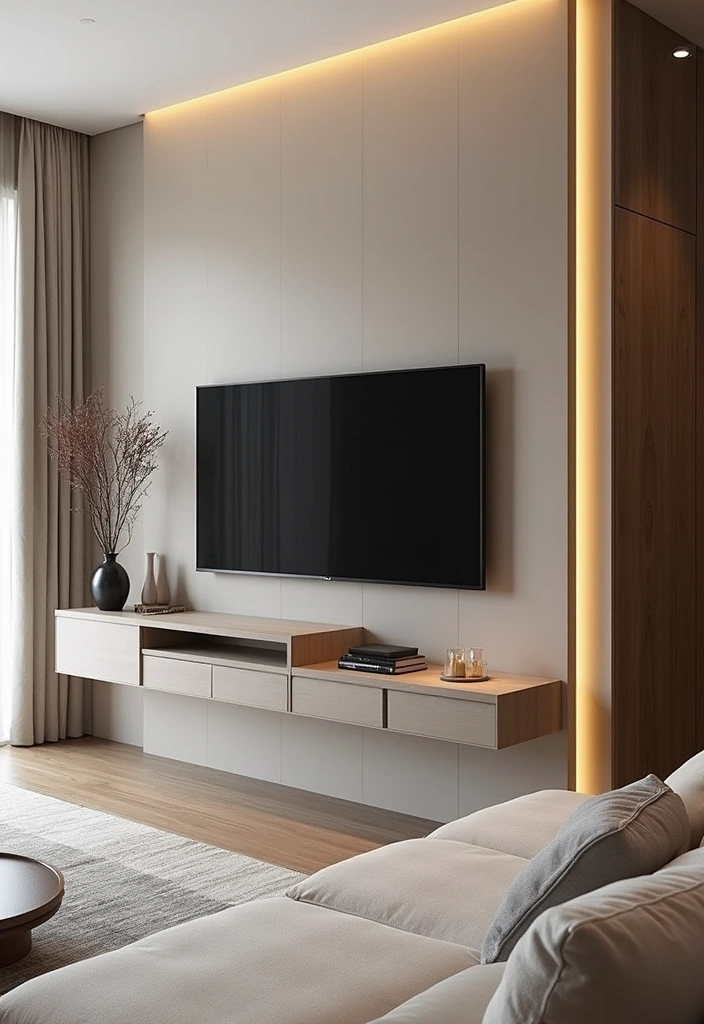 28 Living Room TV Wall Design Ideas That Look Stylish and Clean - 23. Unique Room Dividers