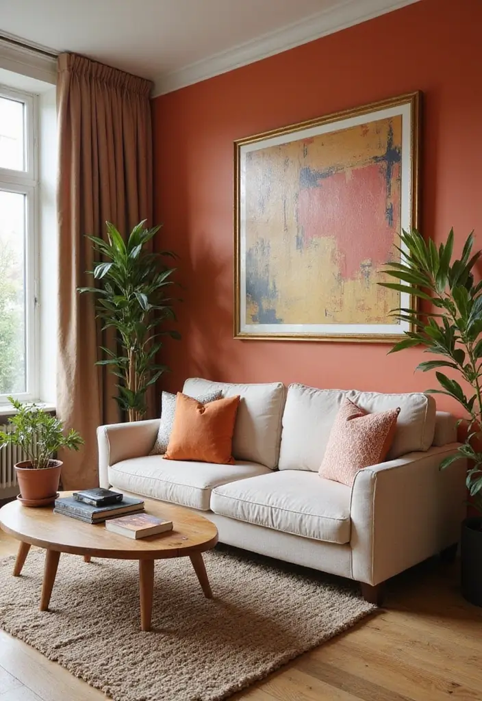 28 Living Room With Sofa Ideas That Feel Cozy and Balanced - 12. Accent Walls