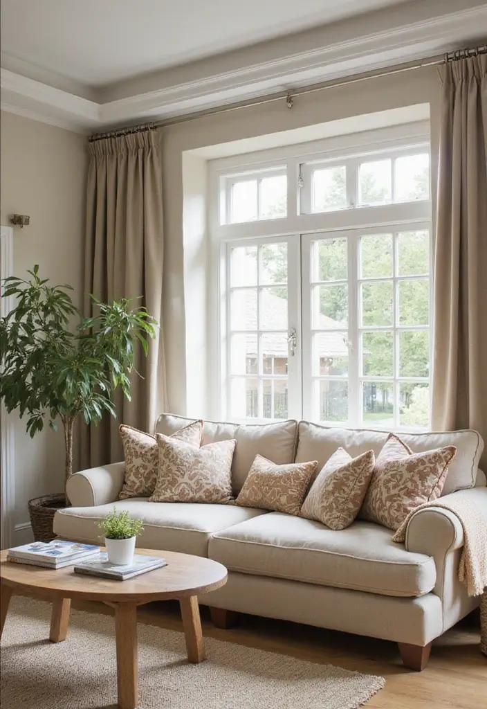 28 Living Room With Sofa Ideas That Feel Cozy and Balanced - 19. Subtle Patterns