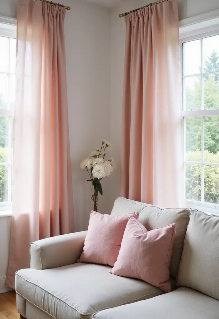 28 Modern Chic Living Room Ideas That Feel Sleek and Feminine - 1. Blush Pink Accents