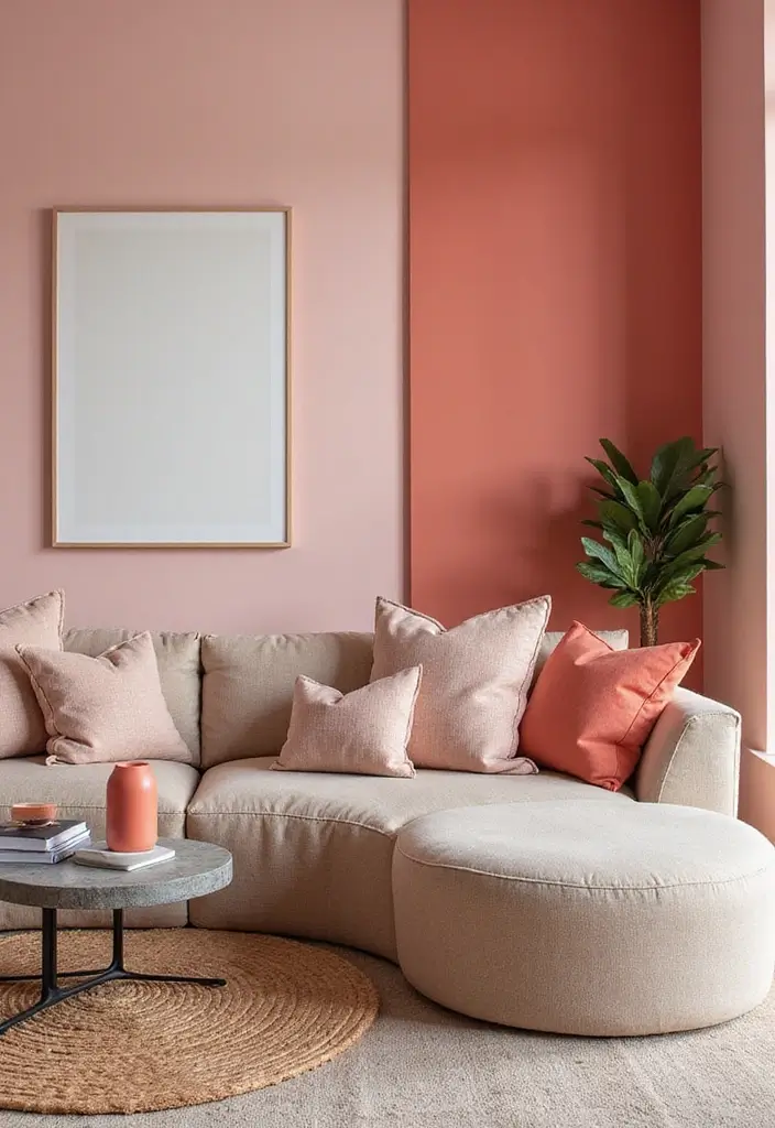 28 Modern Chic Living Room Ideas That Feel Sleek and Feminine - 17. Colorful Accent Walls