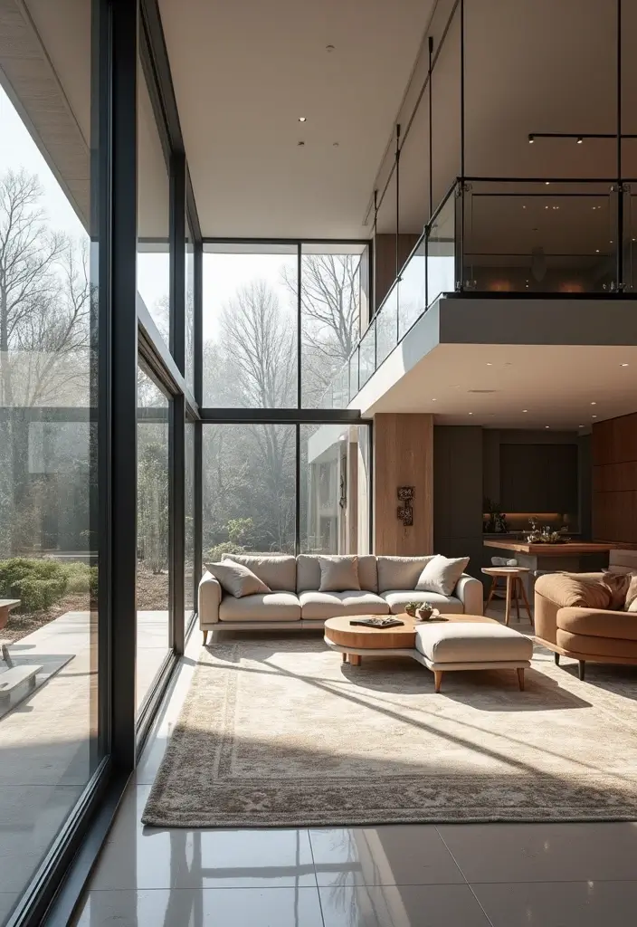 28 Wall Paneling Living Room Ideas That Add Character and Warmth - 21. Glass Paneling