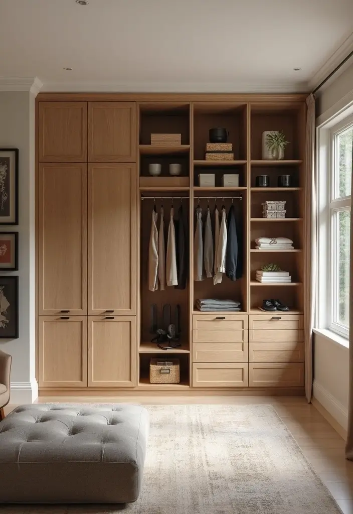 28 Wardrobe Design Living Room Ideas That Add Storage and Style - 12. Customized Wardrobe Solutions