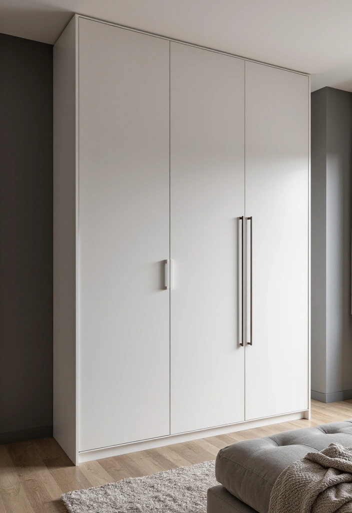 28 Wardrobe Design Living Room Ideas That Add Storage and Style - 18. Wardrobe Designs with Minimal Hardware
