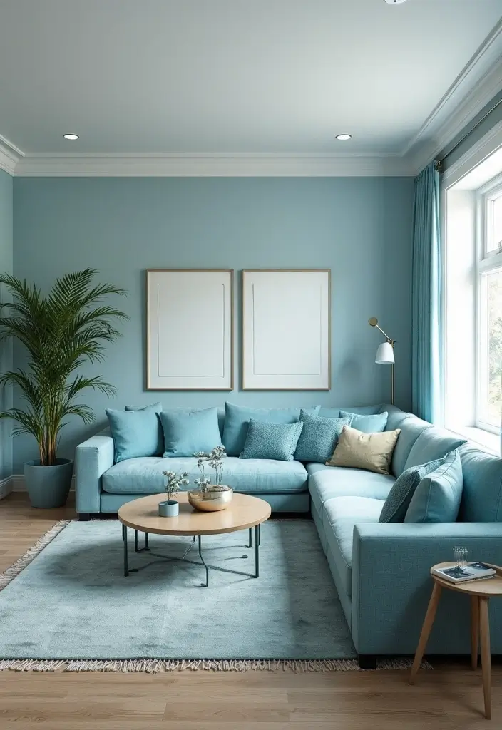 29 Baby Blue Living Room Ideas That Feel Airy and Soft - 9. Mixed Blue Shades