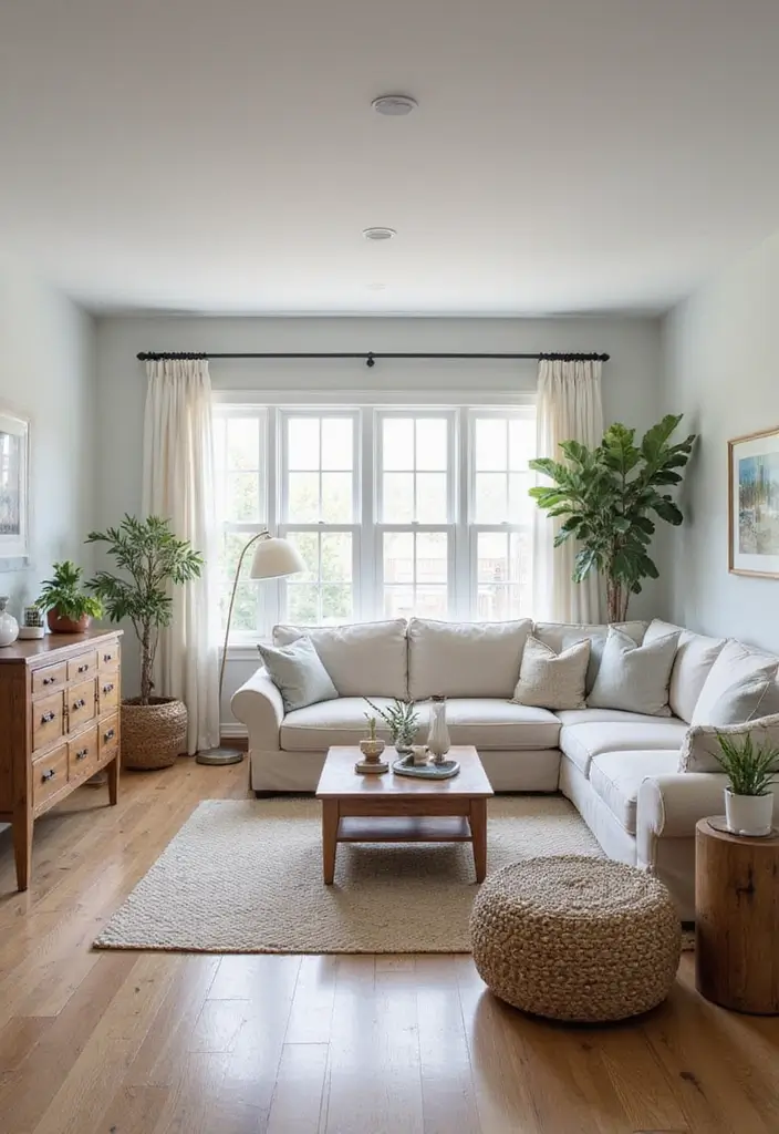 29 Beach Decor Living Room Ideas That Bring Coastal Calm - 20. Open Spaces with Minimal Clutter