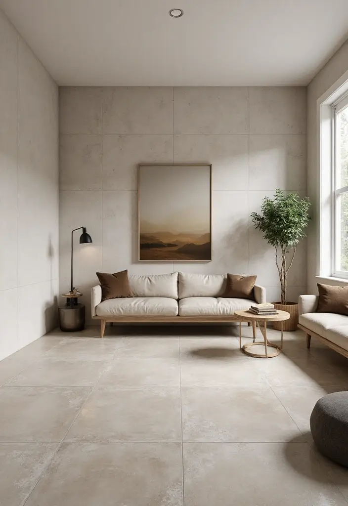 29 Interior Wall Tiles Living Room Ideas That Add Texture and Shine - 14. Eco-Friendly Porcelain Tiles