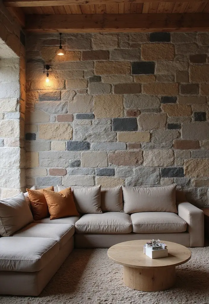 29 Interior Wall Tiles Living Room Ideas That Add Texture and Shine - 15. Natural Slate Tiles