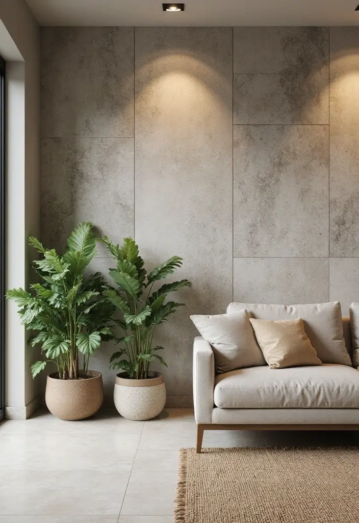 29 Interior Wall Tiles Living Room Ideas That Add Texture and Shine - 17. Biophilic Design Tiles