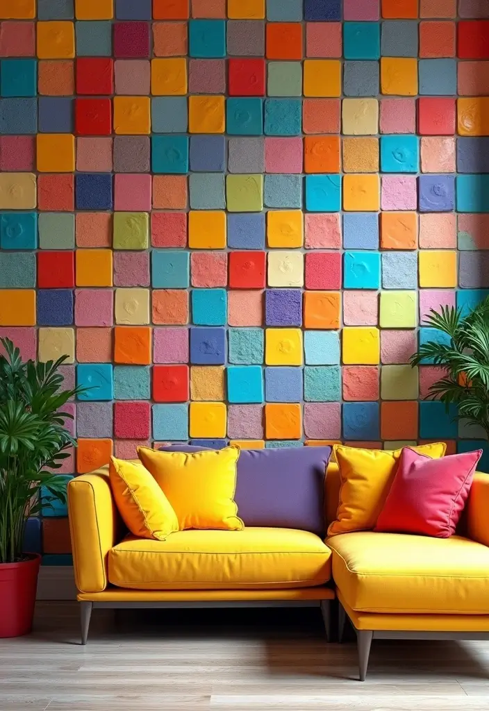 29 Interior Wall Tiles Living Room Ideas That Add Texture and Shine - 2. Ceramic Mosaic Tiles