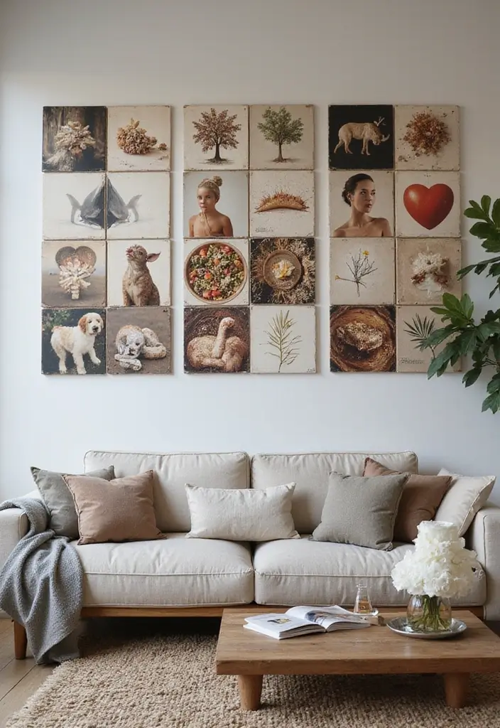 29 Interior Wall Tiles Living Room Ideas That Add Texture and Shine - 24. Custom Printed Tiles