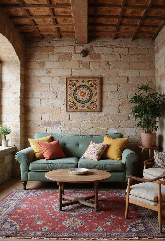 29 Interior Wall Tiles Living Room Ideas That Add Texture and Shine - 26. Rustic Ceramic Tiles