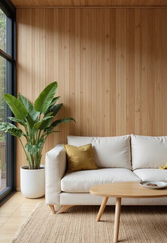 29 Interior Wall Tiles Living Room Ideas That Add Texture and Shine - 4. Sustainable Bamboo Tiles