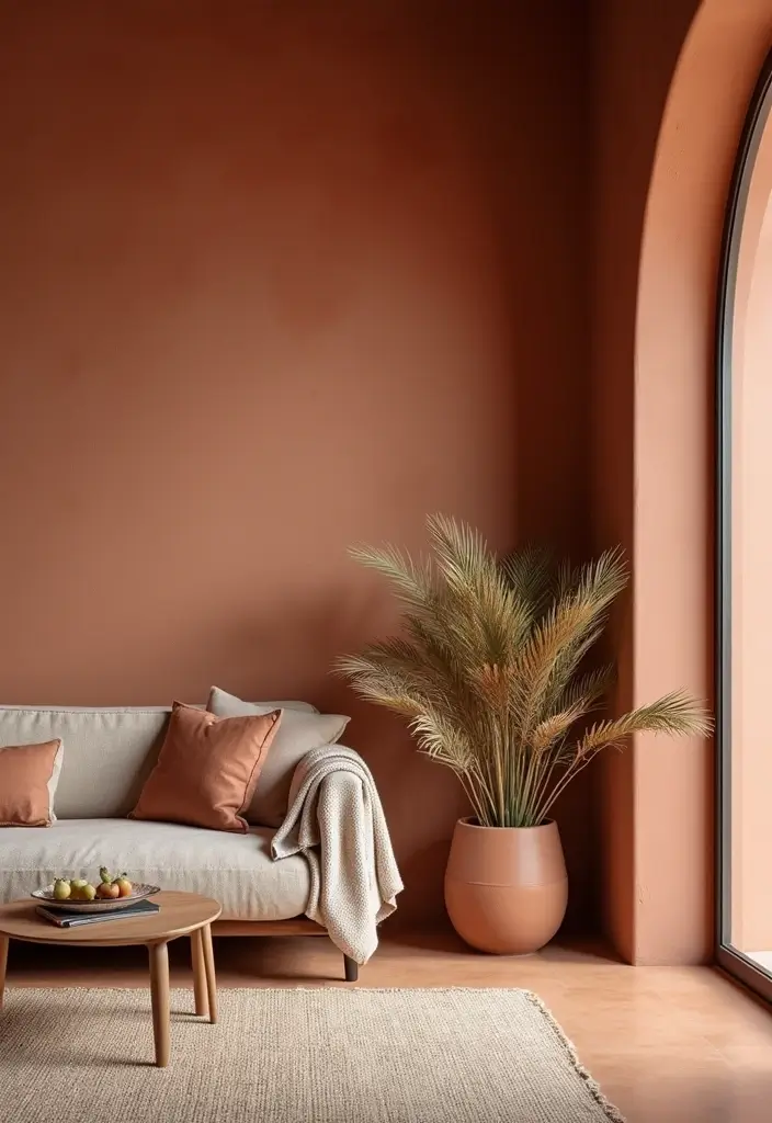 29 Interior Wall Tiles Living Room Ideas That Add Texture and Shine - 6. Terracotta Tiles