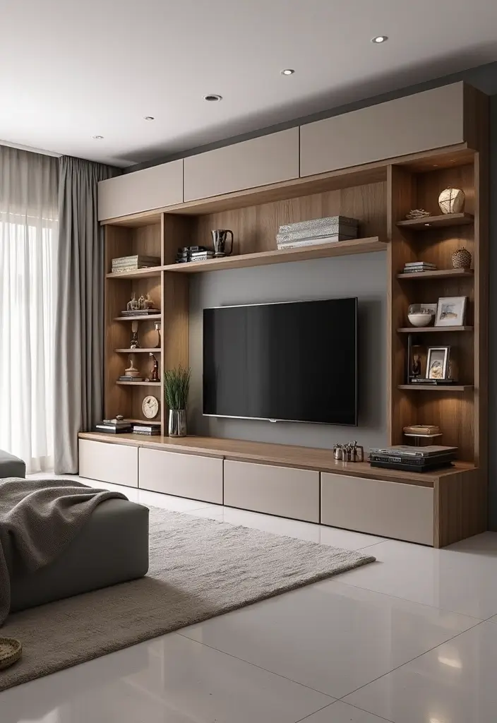 29 Living Room Ideas TV Wall Designs That Feel Smart and Sleek - 2. Built-In Entertainment Centers