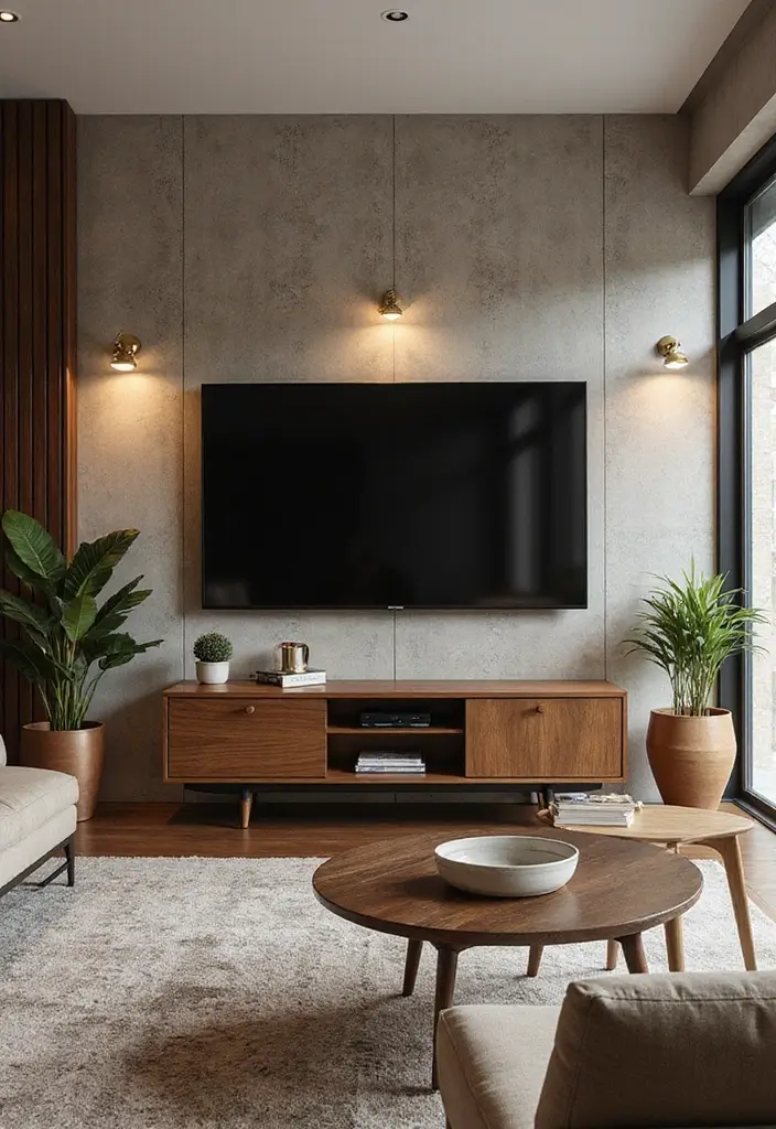 29 Living Room Ideas TV Wall Designs That Feel Smart and Sleek - 20. Vintage Touches