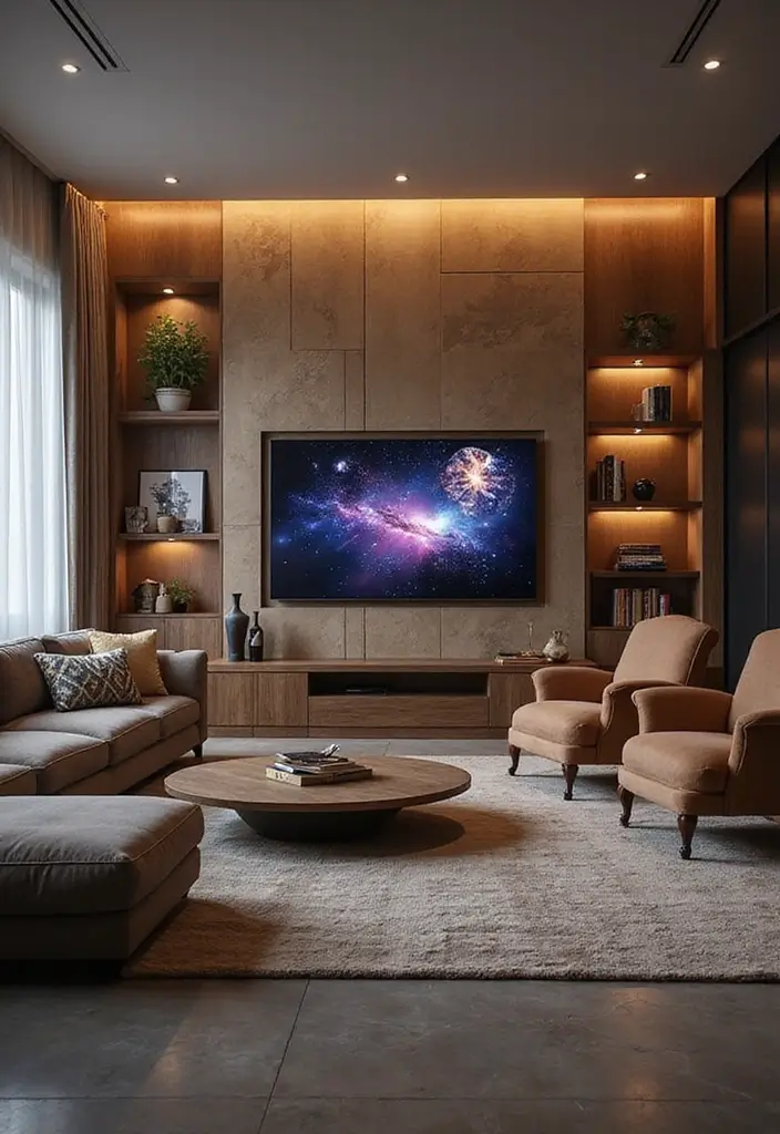 29 Living Room Ideas TV Wall Designs That Feel Smart and Sleek - 23. Interactive Spaces
