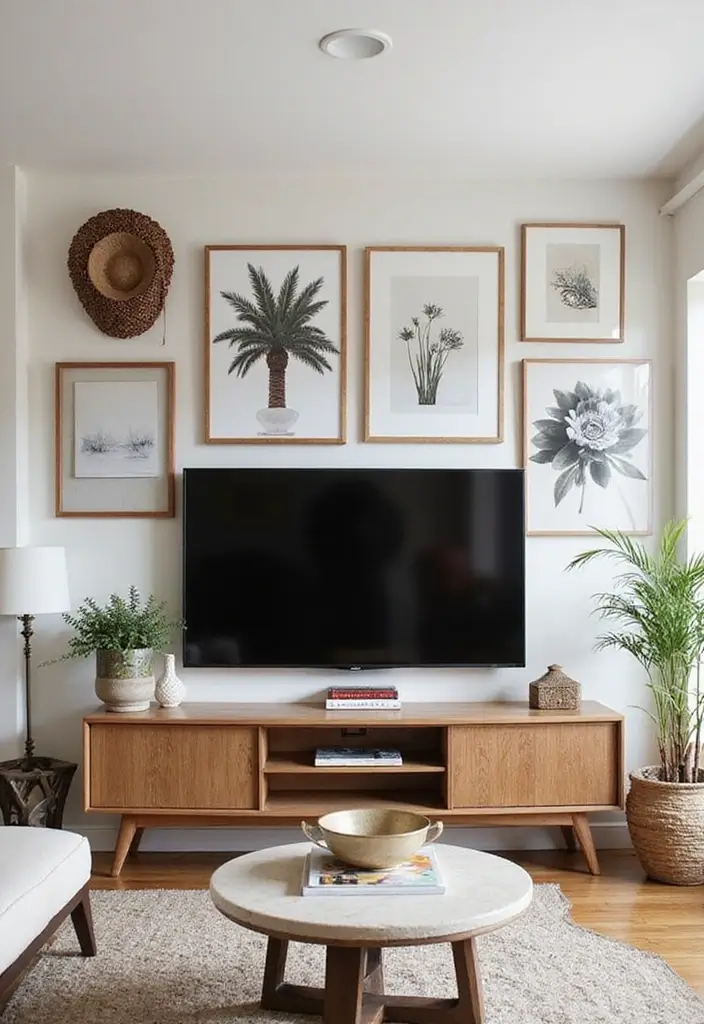 29 Living Room Ideas TV Wall Designs That Feel Smart and Sleek - 26. Personalized Gallery Walls