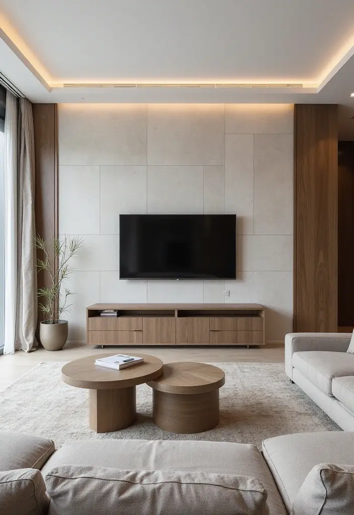 29 Living Room Ideas TV Wall Designs That Feel Smart and Sleek - 3. Minimalist Wall Panels
