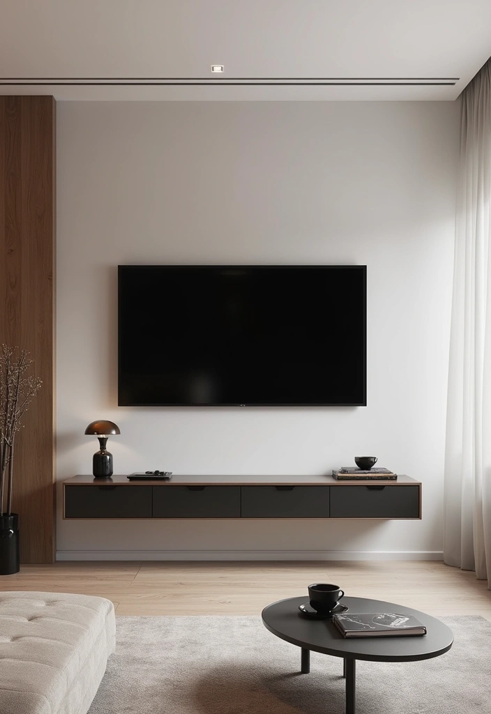 29 Living Room Ideas TV Wall Designs That Feel Smart and Sleek - 4. Hidden Cable Management