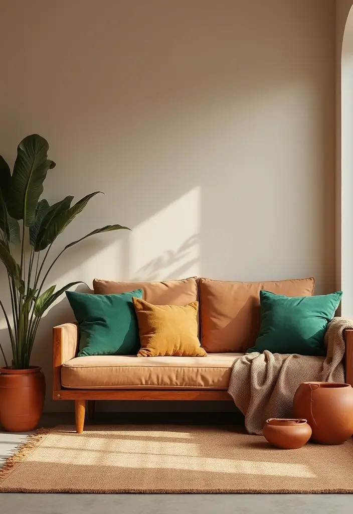 29 Living Room Interieur Landelijk Ideas That Feel Rustic and Cozy - 13. Earthy Color Accents