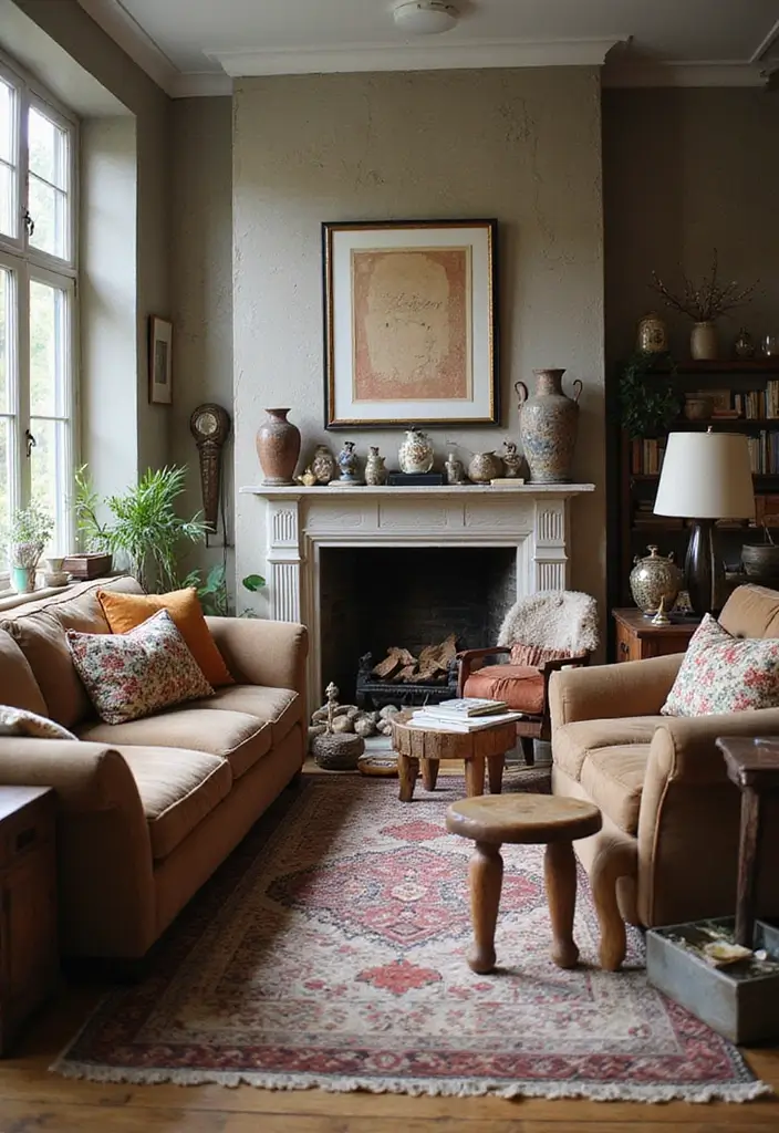 29 Living Room Interieur Landelijk Ideas That Feel Rustic and Cozy - 20. Eclectic Decor Mix