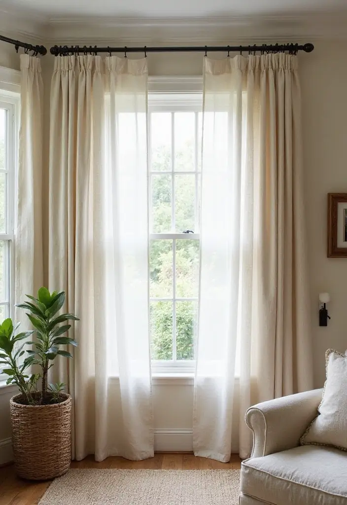 29 Living Room Interieur Landelijk Ideas That Feel Rustic and Cozy - 24. Cozy Window Treatments