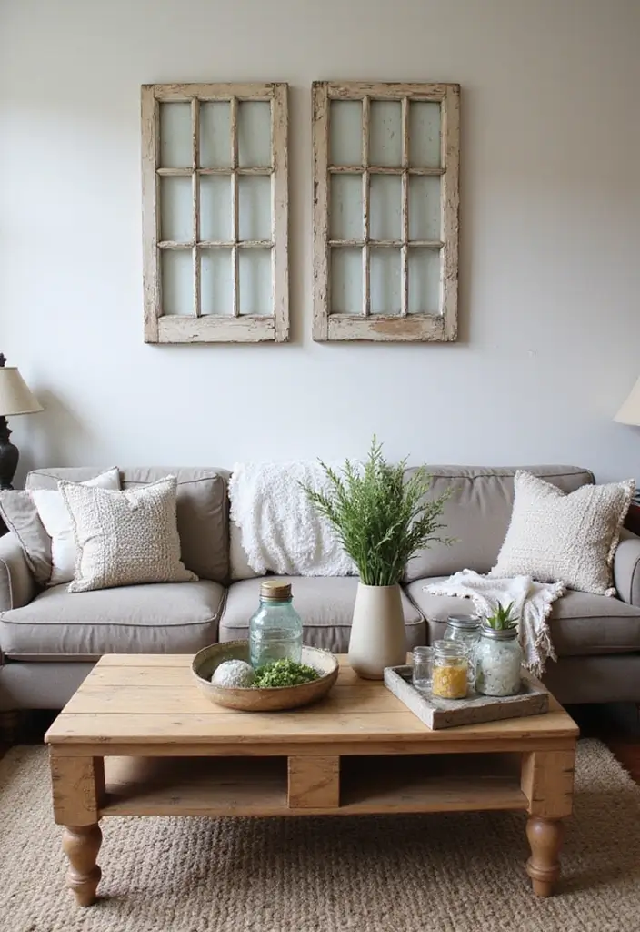 29 Living Room Interieur Landelijk Ideas That Feel Rustic and Cozy - 27. Reclaimed and Upcycled Decor