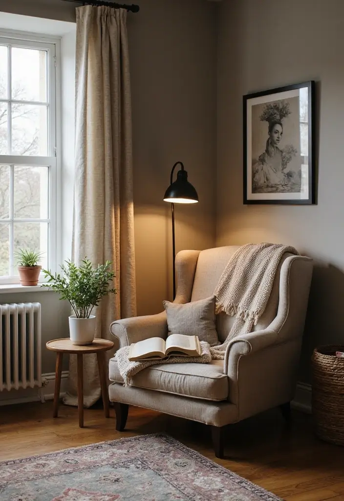 29 Living Room Interieur Landelijk Ideas That Feel Rustic and Cozy - 29. Cozy Reading Corner