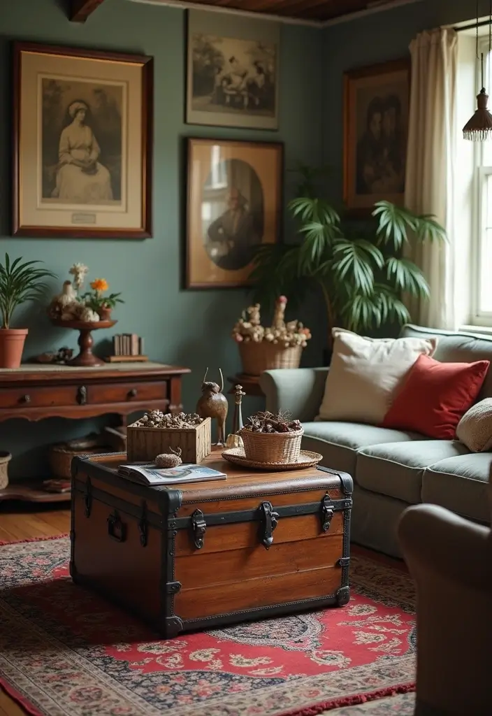 29 Living Room Interieur Landelijk Ideas That Feel Rustic and Cozy - 6. Vintage Finds and Antiques